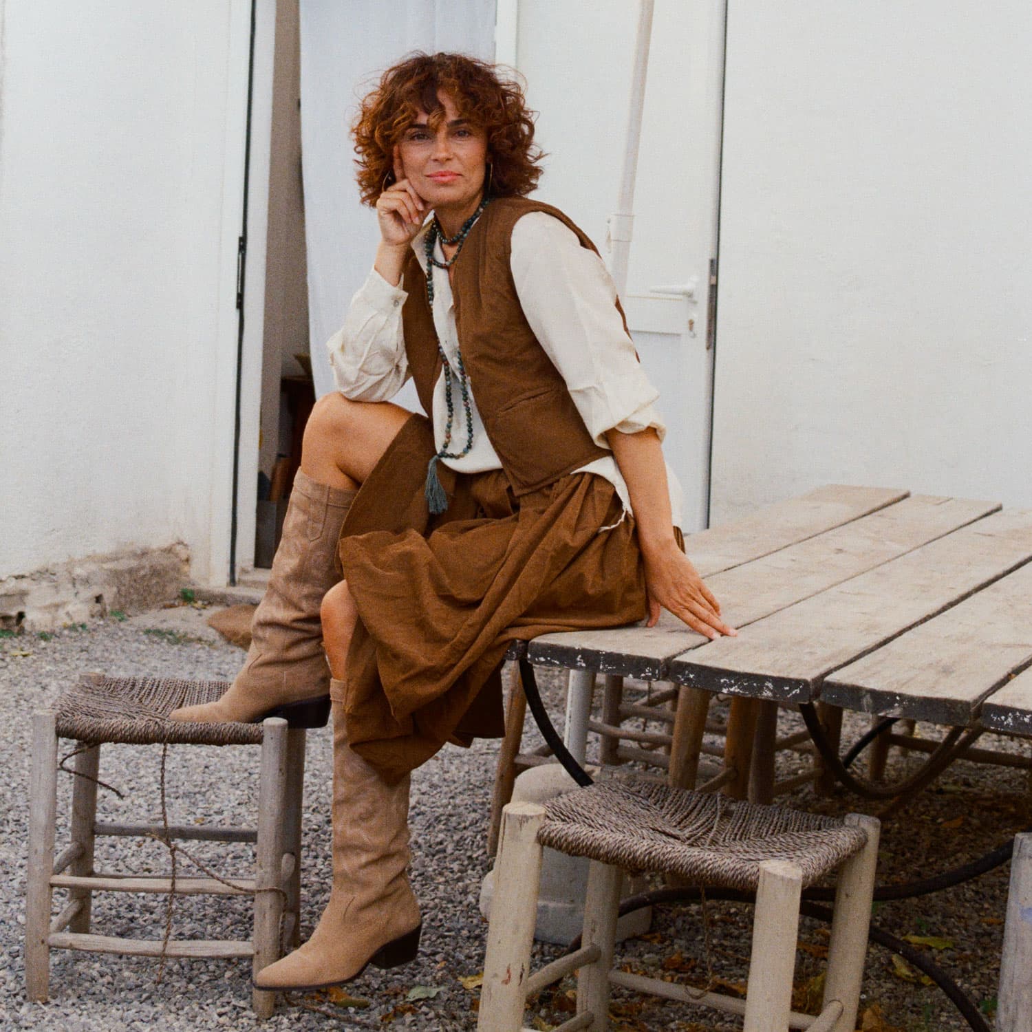 Elisa Vest - Women - CO Cotton Corduroy - S057 Coffee Bronze - n°74 E - Shop - 7400000137532