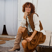 Elisa Vest - Women - CO Cotton Corduroy - S057 Coffee Bronze - n°74 E - Shop - 7400000137532