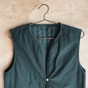Elisa Vest - Women - CO Cotton Corduroy - S059 Dark Teal - n°74 E - Shop - 7400000137534