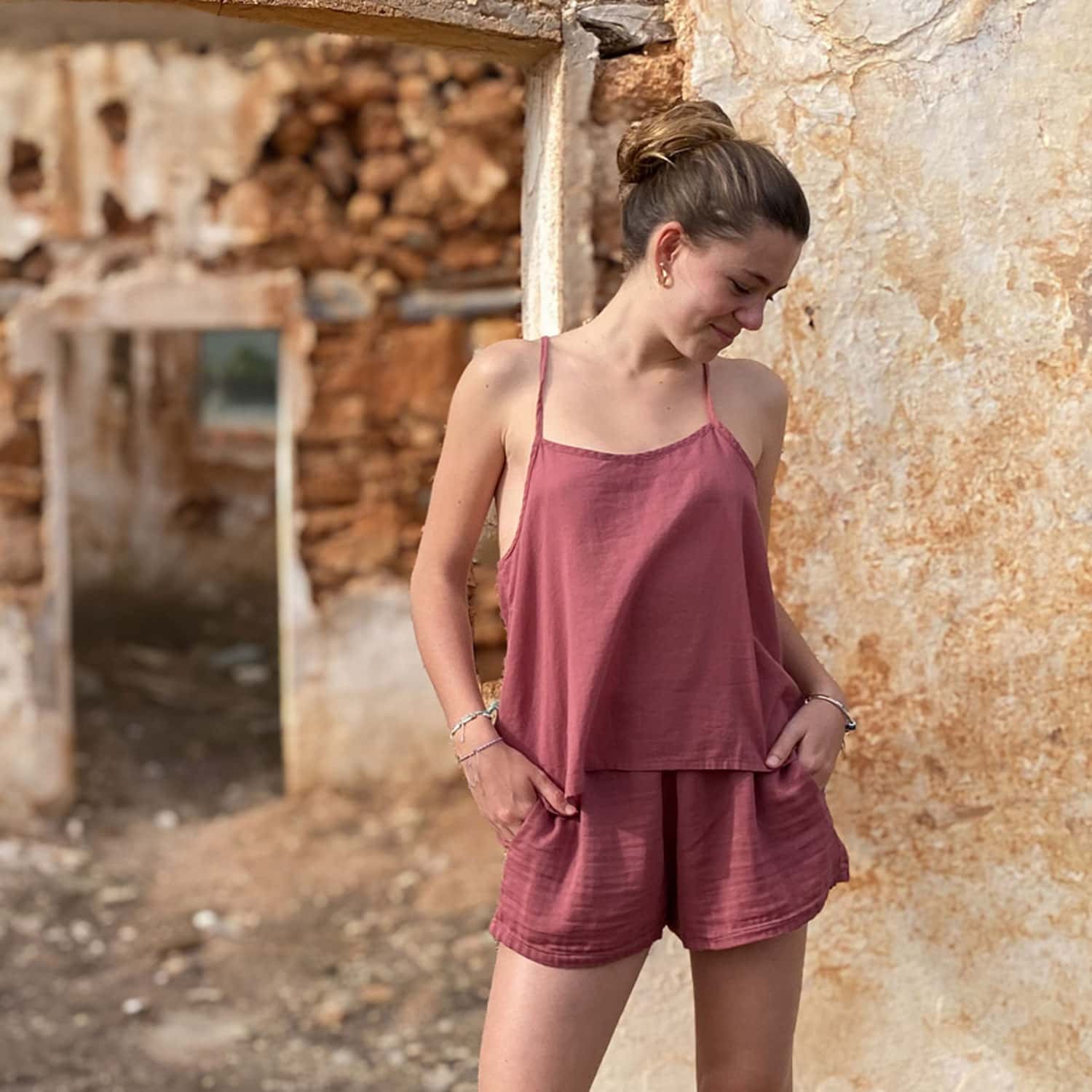 Elka Short Pants - Women - DS Double Saloo - S042 Baobab Rose - n°74 E - Shop - 7400000136846