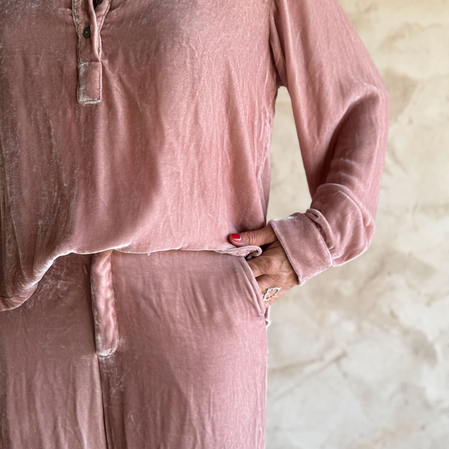 Ella Pants - Women - SV Silk Velvet - S007 Dusty Pink - n°74 E - Shop - 7400000137156