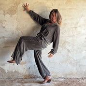 Ella Pants - Women - SV Silk Velvet - S045 Stone Grey - n°74 E - Shop - 7400000137158