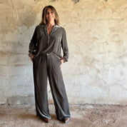 Ella Pants - Women - SV Silk Velvet - S045 Stone Grey - n°74 E - Shop - 7400000137158