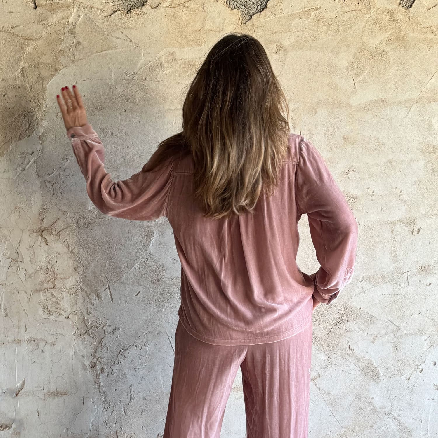 Ella Shirt - Women - SV Silk Velvet - S007 Dusty Pink - n°74 E - Shop - 7400000137162