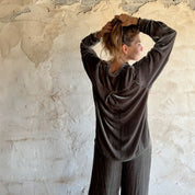 Ella Shirt - Women - SV Silk Velvet - S045 Stone Grey - n°74 E - Shop - 7400000137164