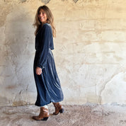 Ella Skirt - Women - SV Silk Velvet - S055 Aegean Blue - n°74 E - Shop - 7400000137172