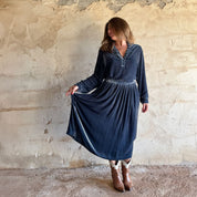 Ella Skirt - Women - SV Silk Velvet - S055 Aegean Blue - n°74 E - Shop - 7400000137172