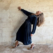 Ella Skirt - Women - SV Silk Velvet - S055 Aegean Blue - n°74 E - Shop - 7400000137172