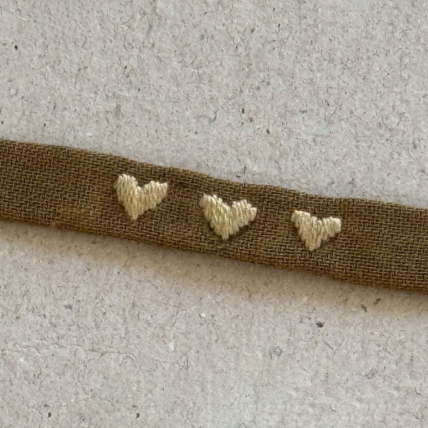 Embroidered Bracelet Triple Heart - S050 Antique Bronze - n°74 E - Shop - 7400000137055