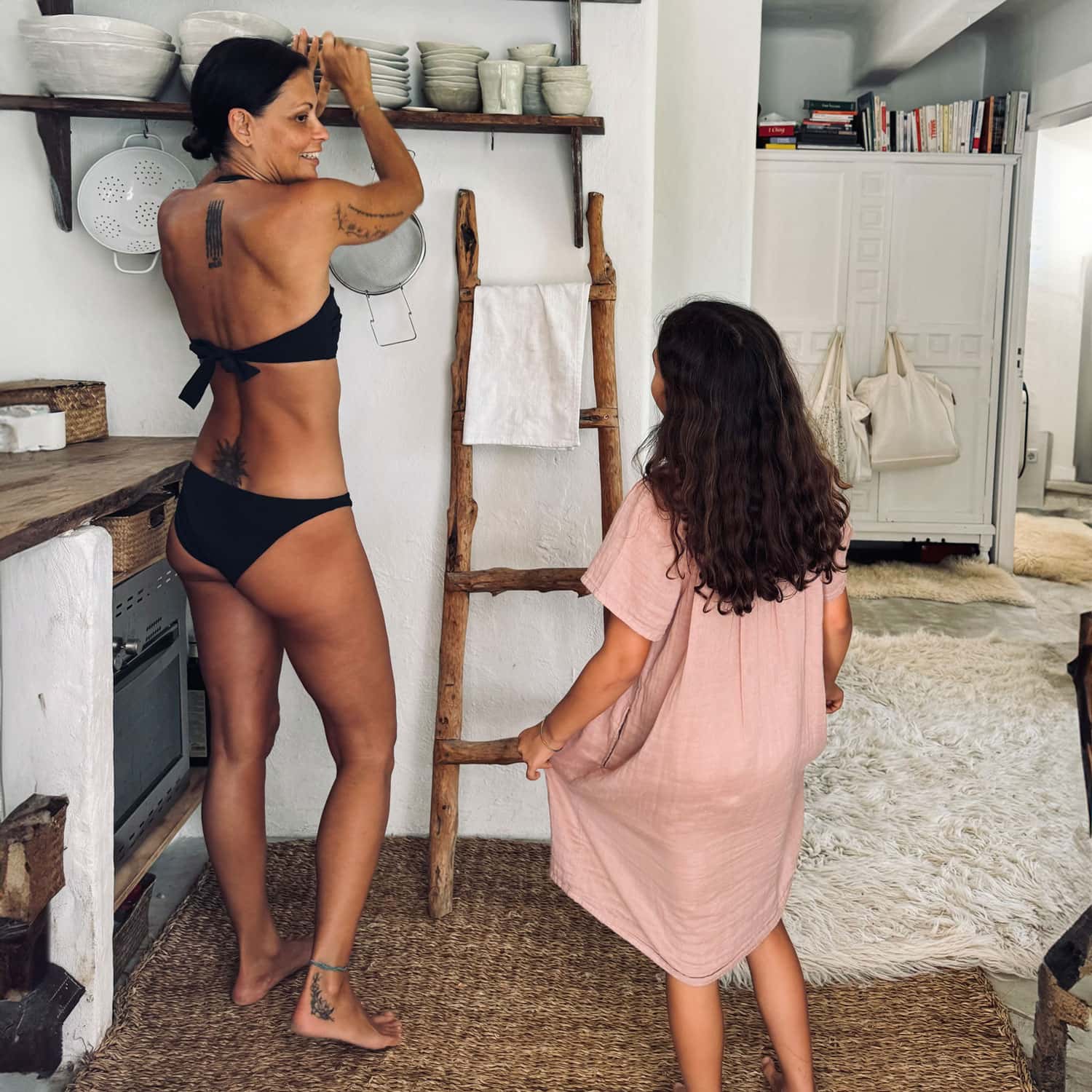 grey swimsuit top