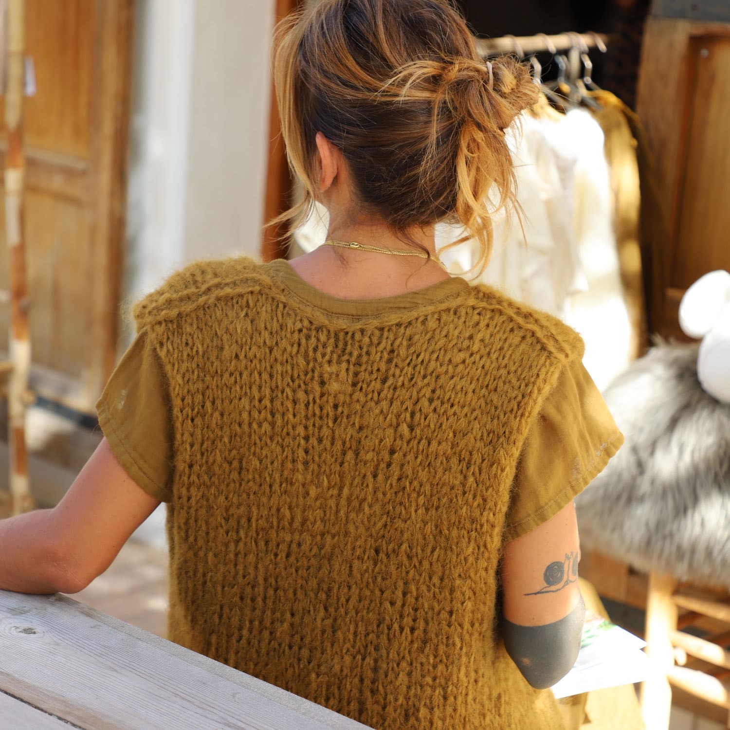 Francy Gilet - Women - MO Mohair - S050 Antique Bronze