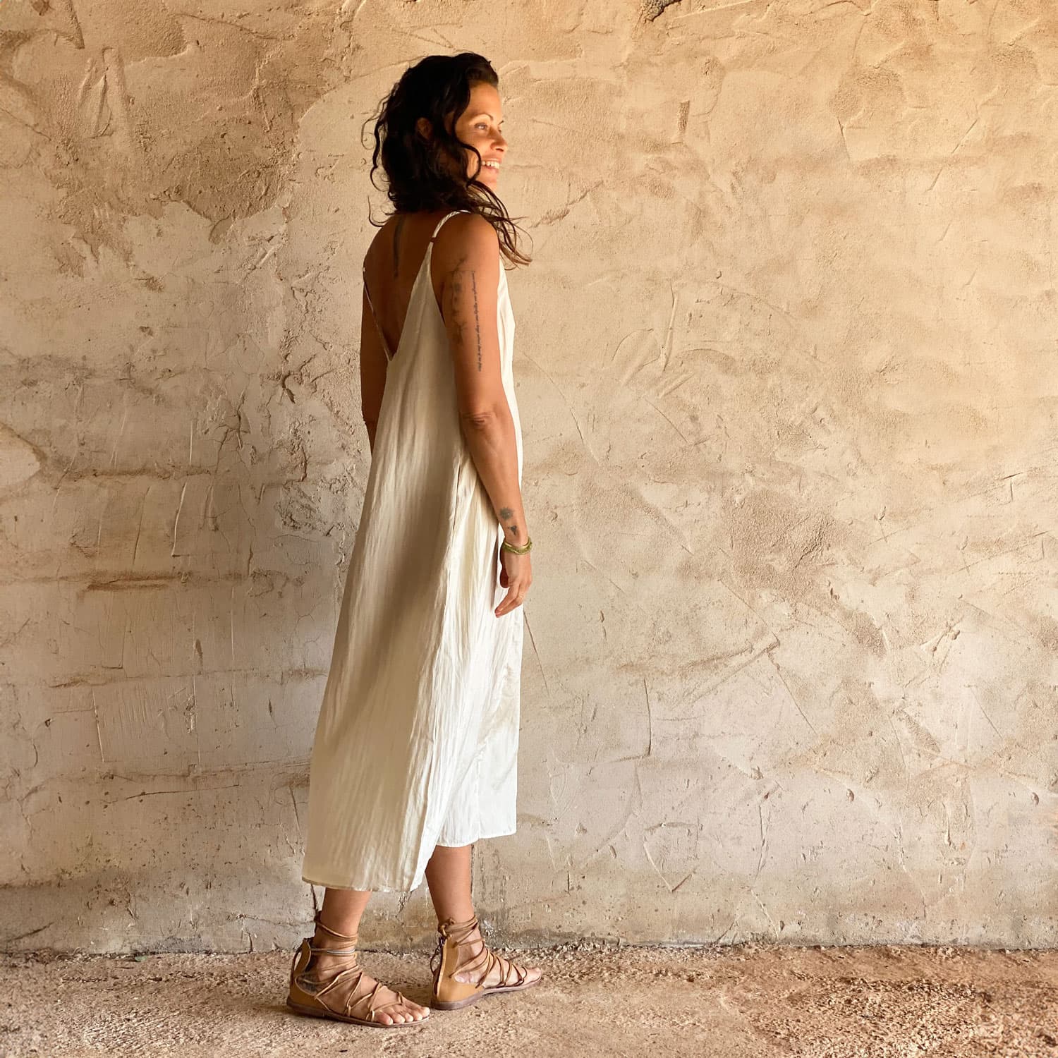 Gisele Dress - Women - HS Habotai Silk 40 - S000 Natural - n°74 E - Shop - 7400000136996