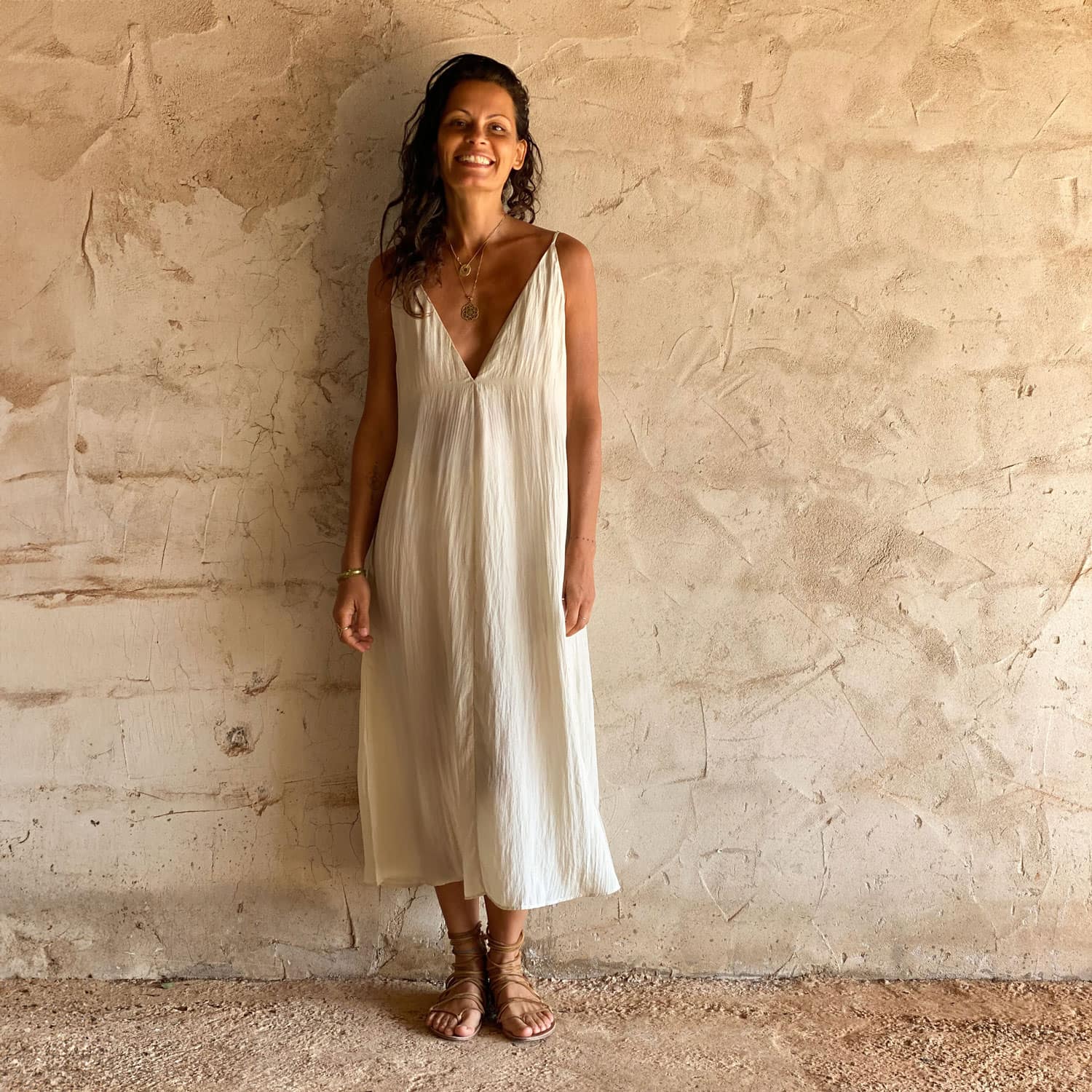 Gisele Dress - Women - HS Habotai Silk 40 - S000 Natural - n°74 E - Shop - 7400000136996