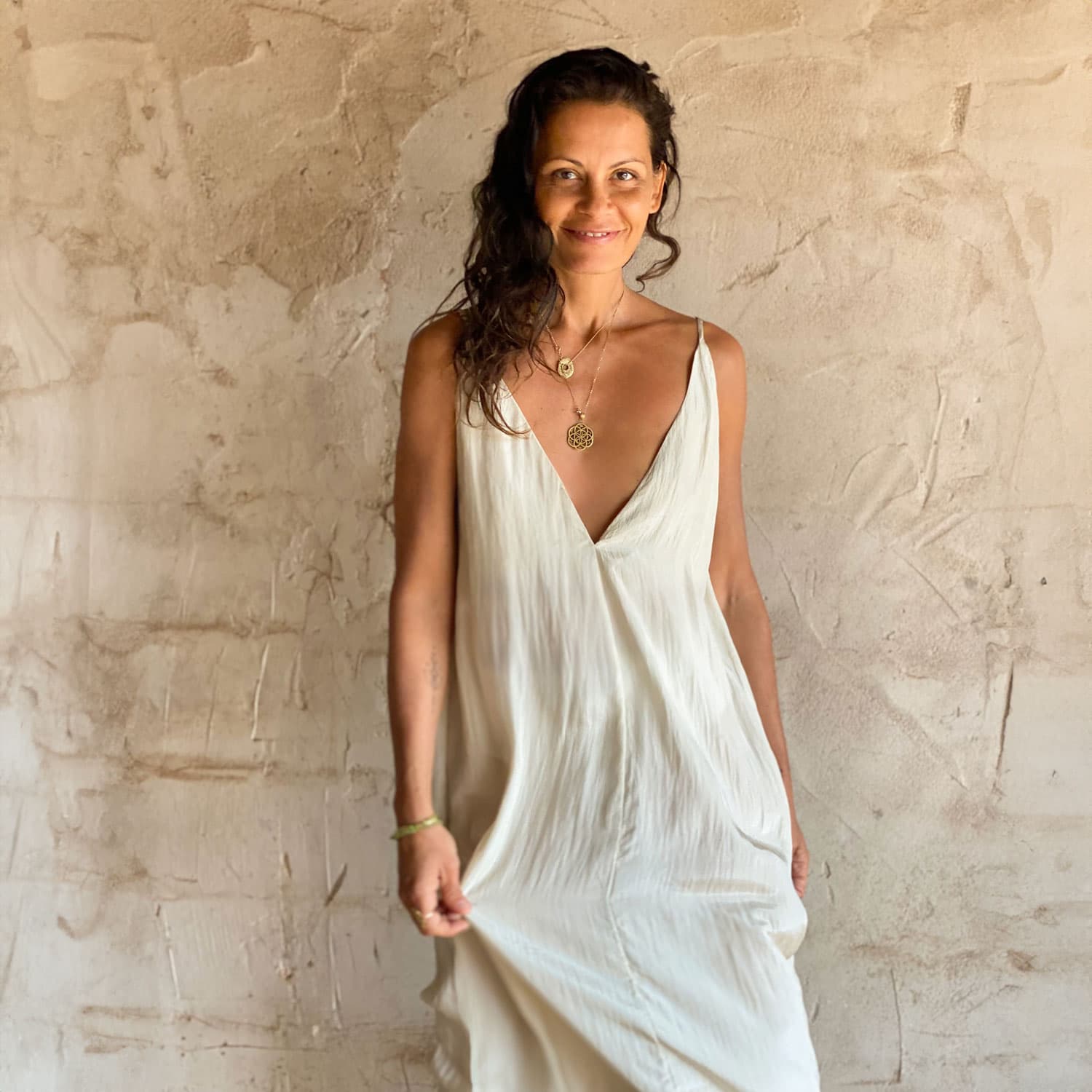 Gisele Dress - Women - HS Habotai Silk 40 - S000 Natural - n°74 E - Shop - 7400000136996