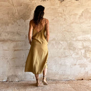 Gisele Dress - Women - HS Habotai Silk 40 - S050 Antique Bronze - n°74 E - Shop - 7400000137002