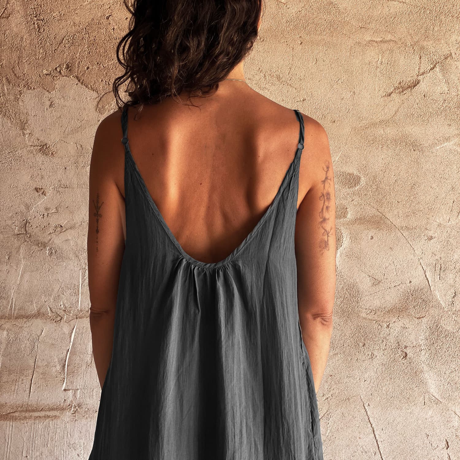 Gisele Dress - Women - HS Habotai Silk 40 - S045 Stone Grey