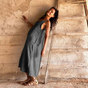 Gisele Dress - Women - HS Habotai Silk 40 - S045 Stone Grey