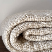 Handwoven Chunky Blanket  - WO Wool - S000 Natural