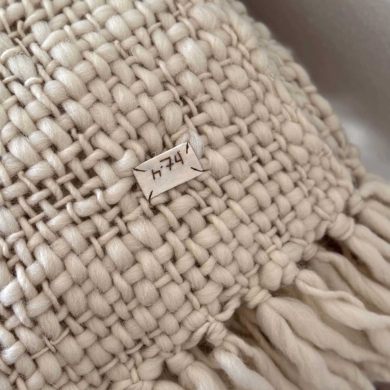 Handwoven Chunky Blanket  - WO Wool - S000 Natural