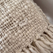 Handwoven Chunky Blanket  - WO Wool - S000 Natural