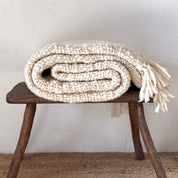 Handwoven Chunky Blanket  - WO Wool - S000 Natural