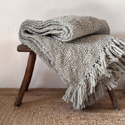 Handwoven Chunky Blanket  - WO Wool - S049 Sage Green
