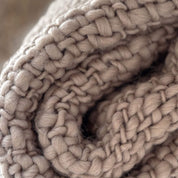 Handwoven Chunky Blanket  - WO Wool - S061 Truffle