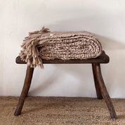 Handwoven Chunky Blanket  - WO Wool - S061 Truffle