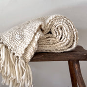 Handwoven Chunky Blanket - WO Wool - S000 Natural - n°74 E - Shop - 7400000137547