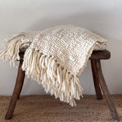 Handwoven Chunky Blanket - WO Wool - S000 Natural - n°74 E - Shop - 7400000137547