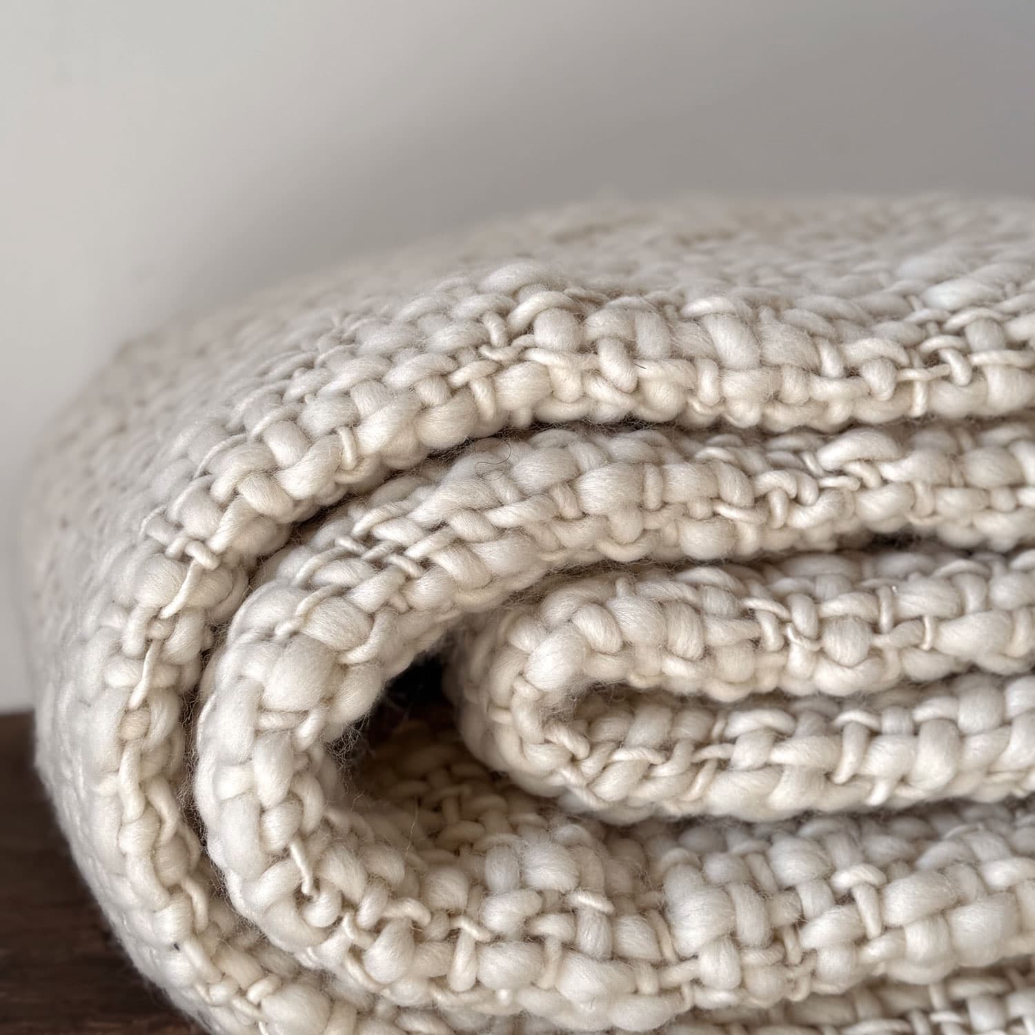 Handwoven Chunky Blanket - WO Wool - S000 Natural - n°74 E - Shop - 7400000137547