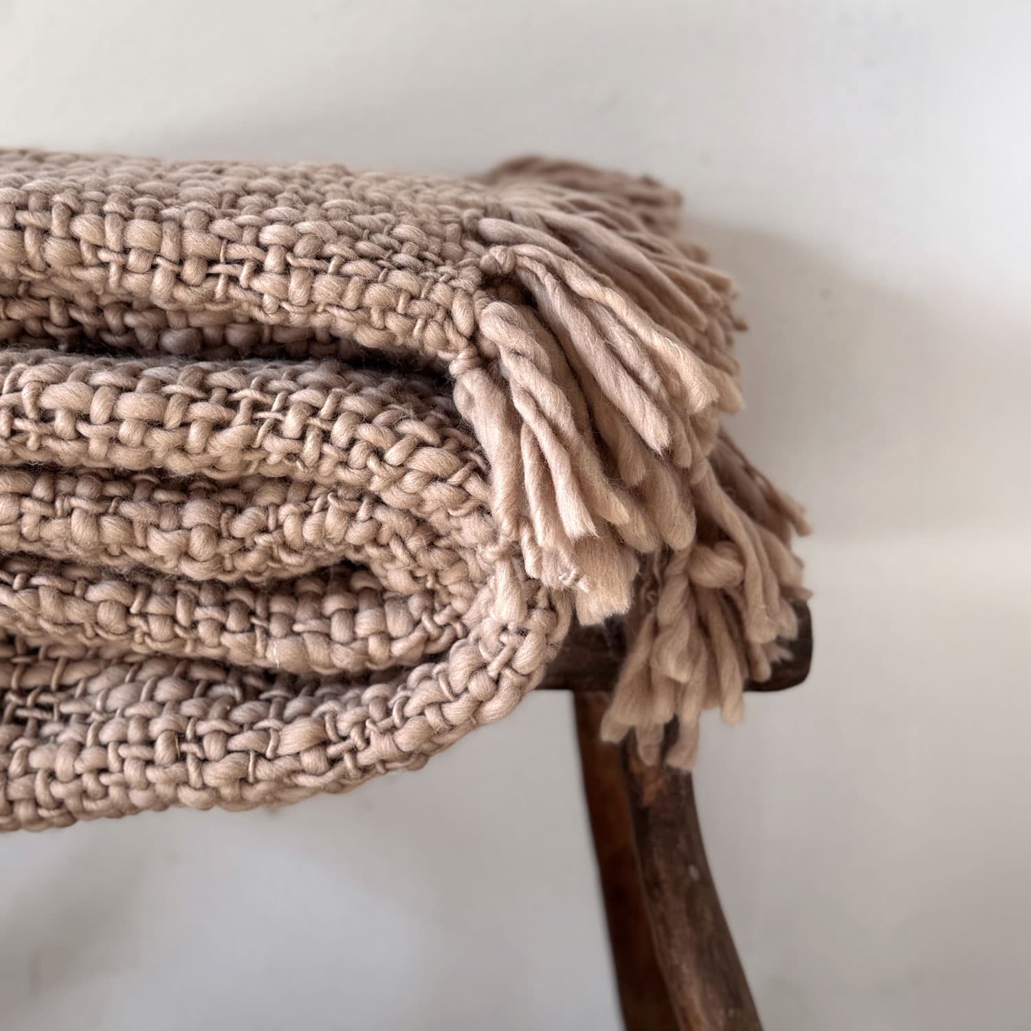 Handwoven Chunky Blanket - WO Wool - S061 Truffle - n°74 E - Shop - 7400000137549