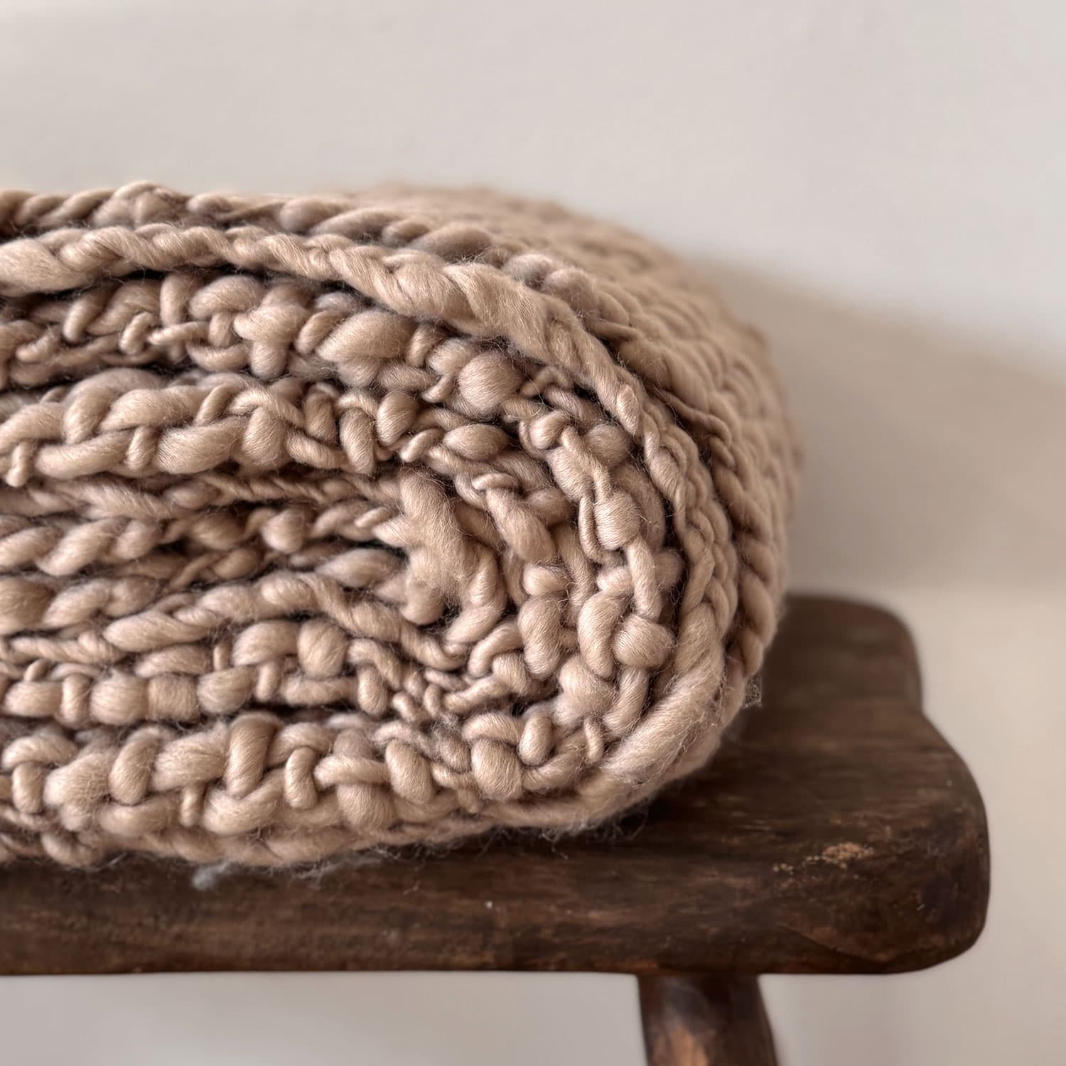 Handwoven Chunky Blanket - WO Wool - S061 Truffle - n°74 E - Shop - 7400000137549