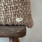 Handwoven Chunky Cushion - WO Wool - S061 Truffle - Square