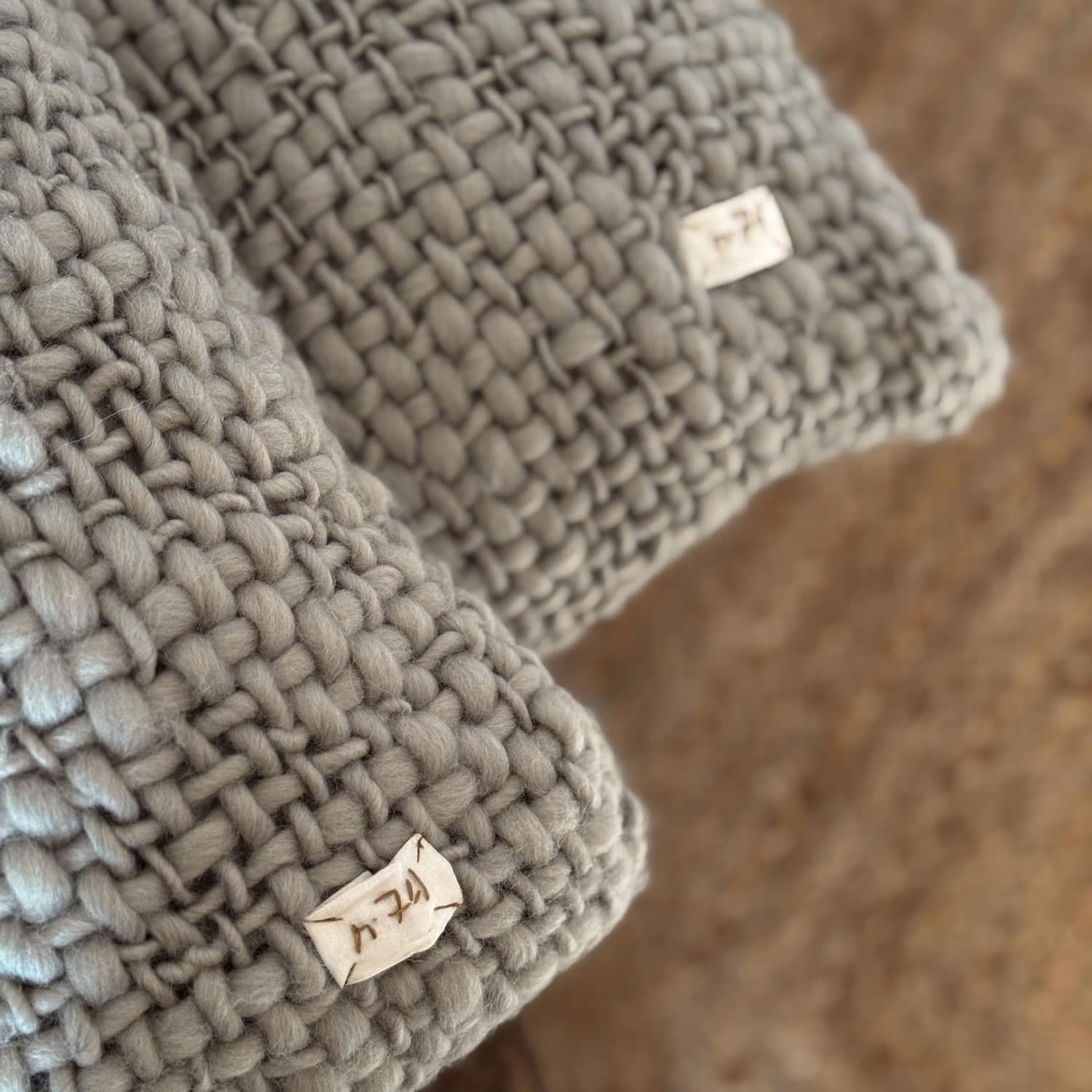 Handwoven Chunky Cushion - WO Wool - S049 Sage Green - Rectangle