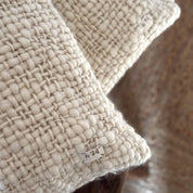 Handwoven Chunky Cushion - WO Wool - S000 Natural - Square - n°74 E - Shop - 