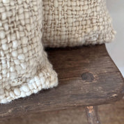 Handwoven Chunky Cushion - WO Wool - S000 Natural - Square - n°74 E - Shop - 