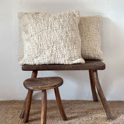 Handwoven Chunky Cushion - WO Wool - S000 Natural - Square - n°74 E - Shop - 