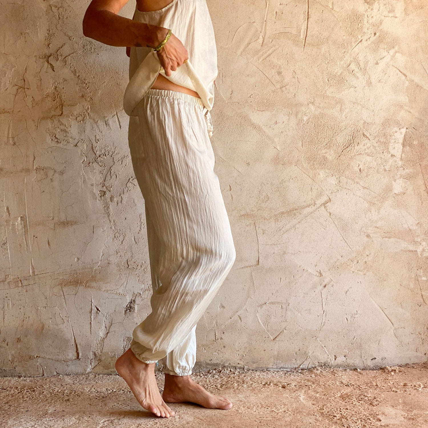 Joe Pants - Women - HS Habotai Silk 40 - S000 Natural - n°74 E - Shop - 7400000136657