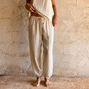 Joe Pants - Women - HS Habotai Silk 40 - S000 Natural - n°74 E - Shop - 7400000136657