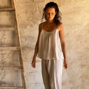 Joe Pants - Women - HS Habotai Silk 40 - S018 Powder - n°74 E - Shop - 7400000136659