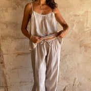 Joe Pants - Women - HS Habotai Silk 40 - S018 Powder - n°74 E - Shop - 7400000136659