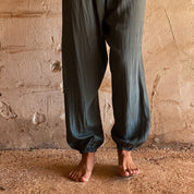 Joe Pants - Women - HS Habotai Silk 40 - S021 Dark Green Grey - n°74 E - Shop - 7400000136660