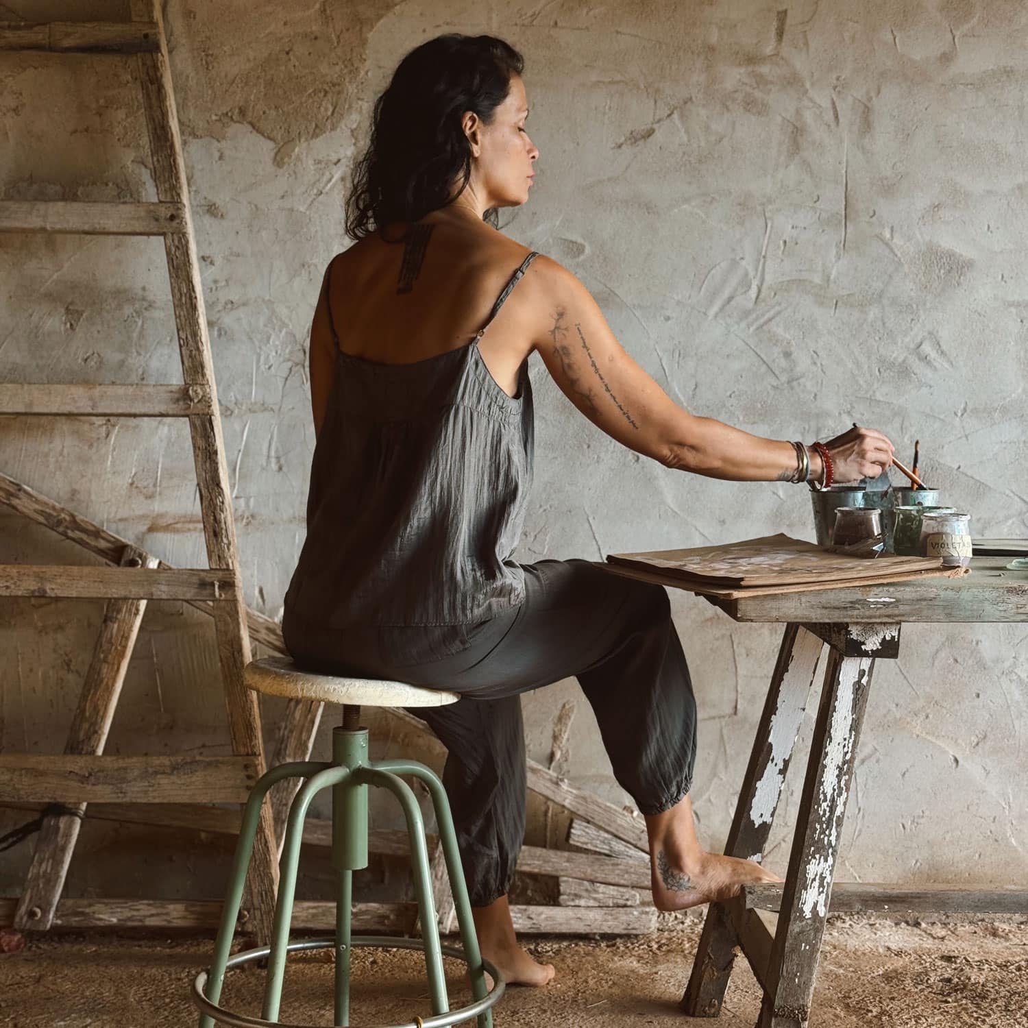 Joe Pants - Women - HS Habotai Silk 40 - S045 Stone Grey - n°74 E - Shop - 7400000137512