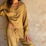 Joe Pants - Women - HS Habotai Silk 40 - S050 Antique Bronze - n°74 E - Shop - 7400000136661