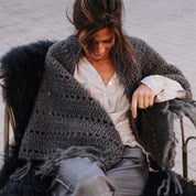 Juliana Crochet Shawl - Women - MO Mohair - S045 Stone Grey - n°74 E - Shop - 7400000137656