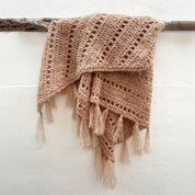 Juliana Crochet Shawl - Women - MO Mohair - S054 Nude Brown