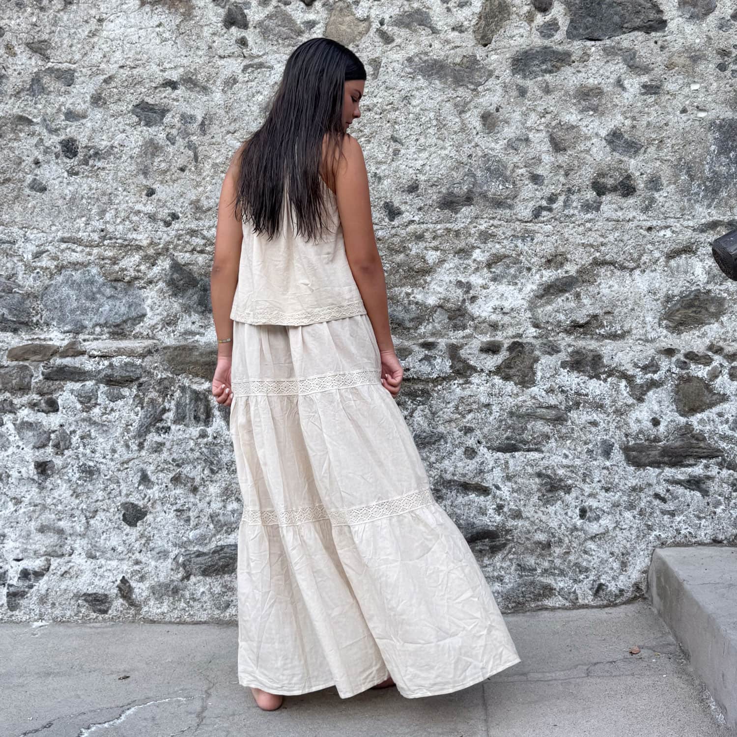 Julieta Long Skirt - Women - CC Cotton Cambric - S056 Sandy Powder - n°74 E - Shop - 7400000137435