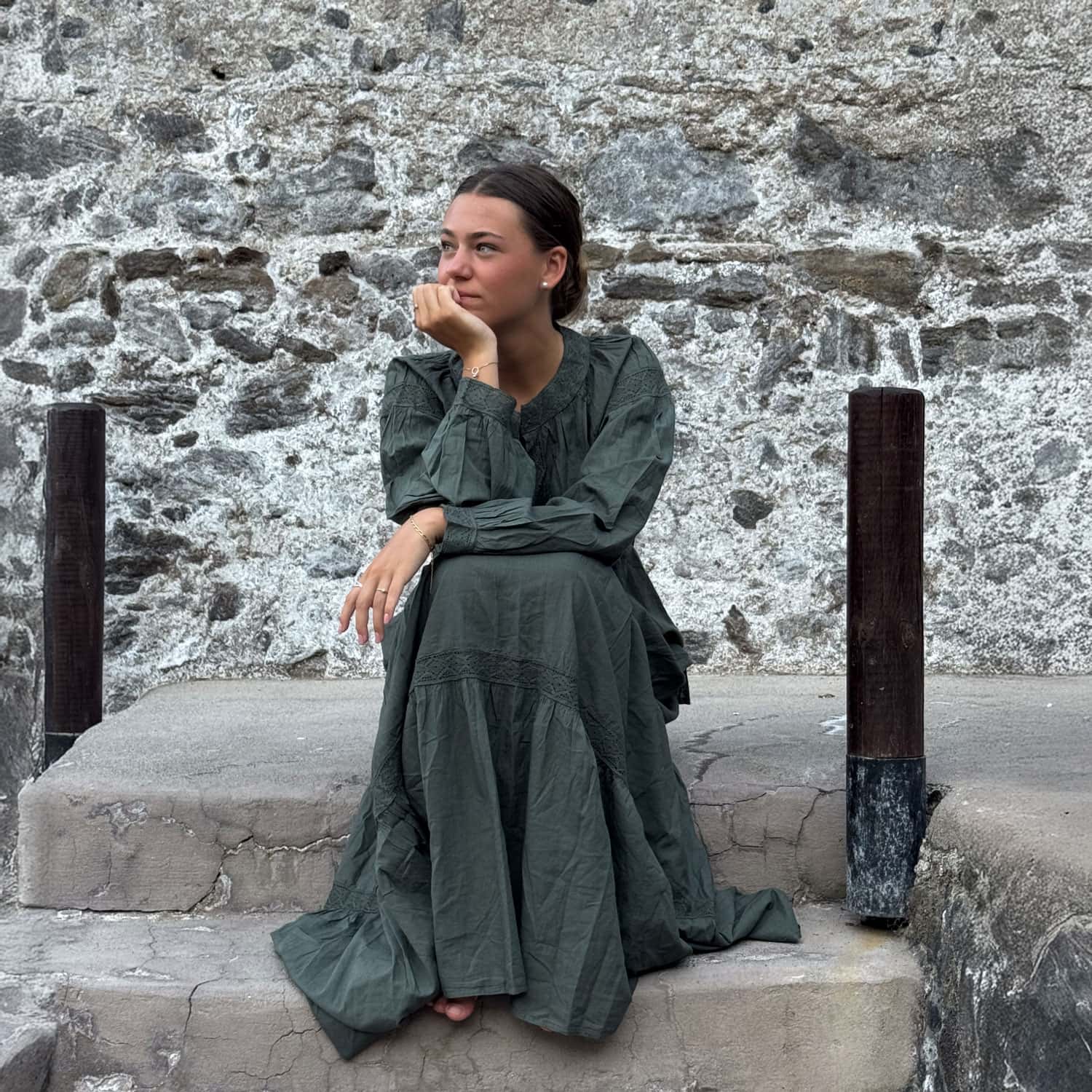 Julieta Shirt - Women - CC Cotton Cambric - S021 Dark Green Grey - n°74 E - Shop - 7400000137445