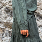 Julieta Shirt - Women - CC Cotton Cambric - S021 Dark Green Grey - n°74 E - Shop - 7400000137445